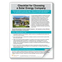 Checklist for Choosing a Solar Energy Company